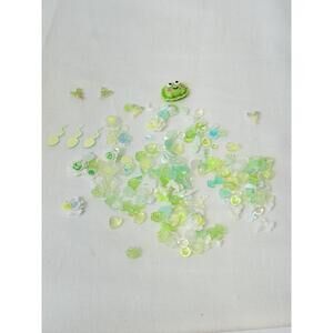 Pastel Green Shapes White Floral Frog Craft Mixture Decorative Craft Items